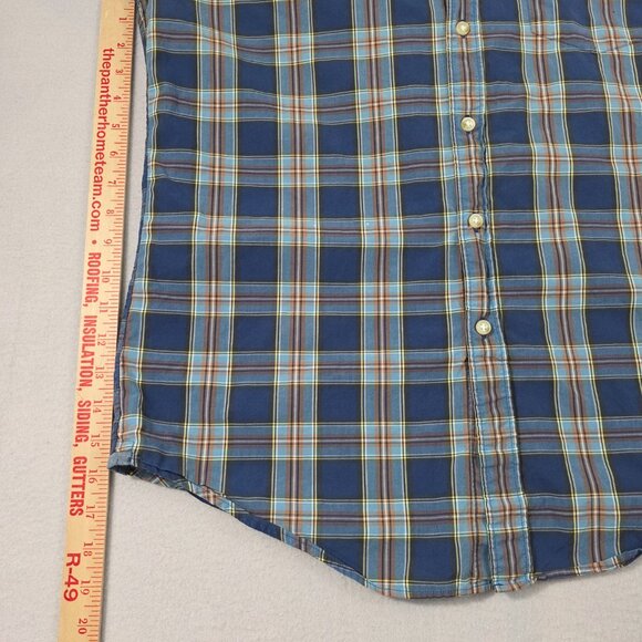 J Crew Shirt Mens L Blue Gray Check Button Down 2-Ply 100% Cotton - Picture 5 of 10